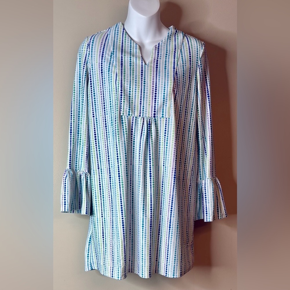 Katherine‎ Way Greenwich Tunic Dress in Candy dots Blue size XS